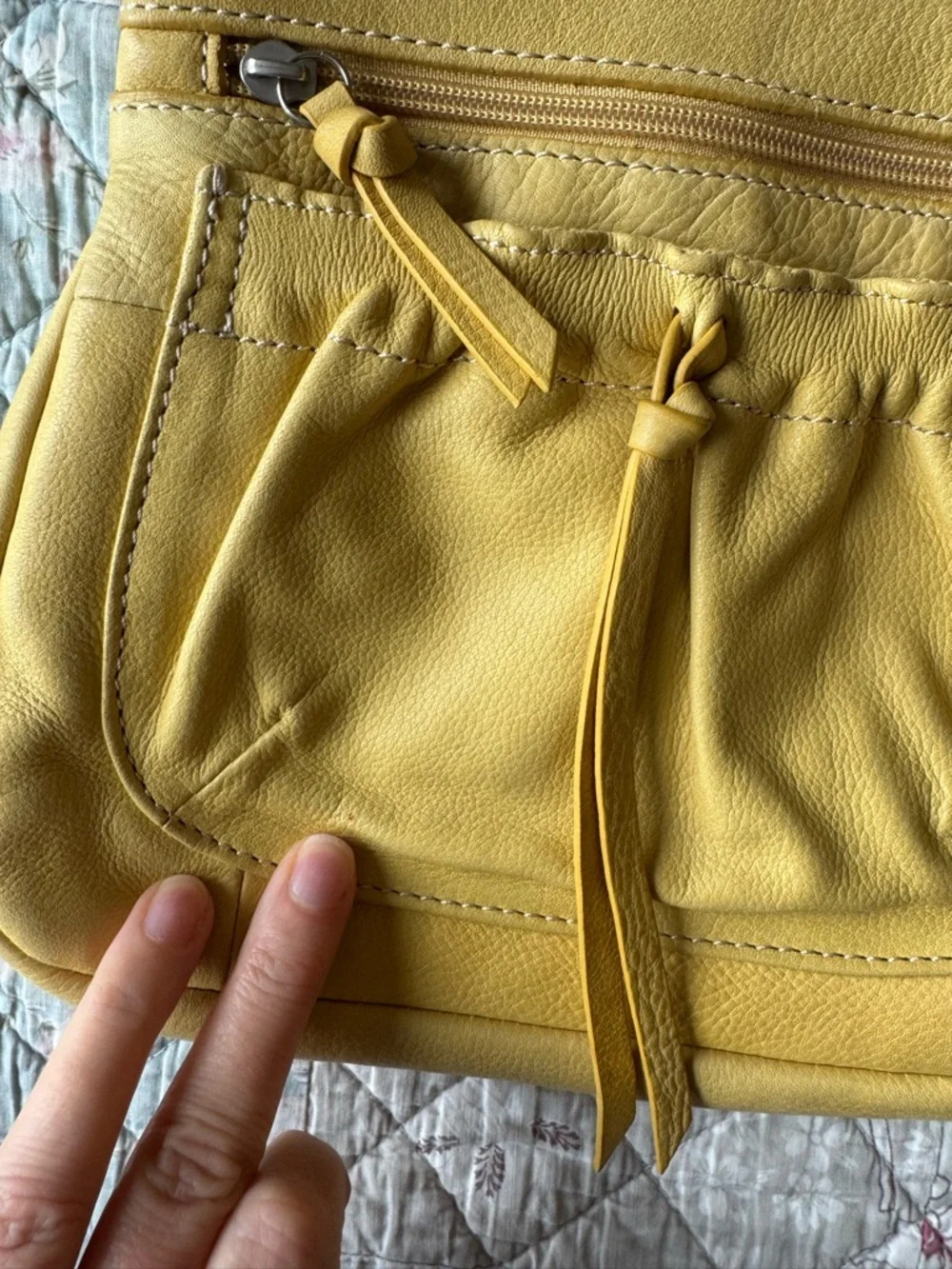 Fossil Genuine Leather Mustard Yellow Crossbody Bag - Picture 7 of 11